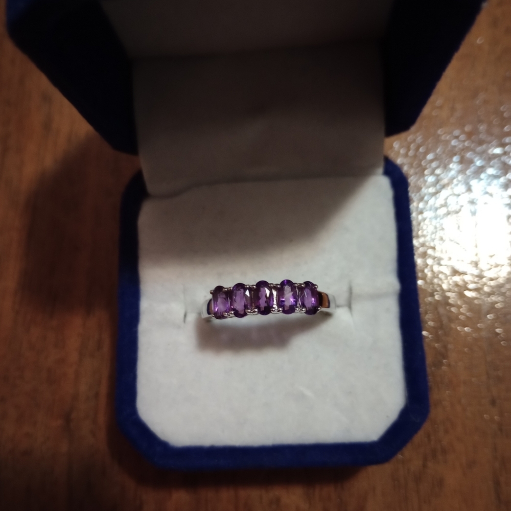 New s.925 sterling silver African amethyst ring size 9